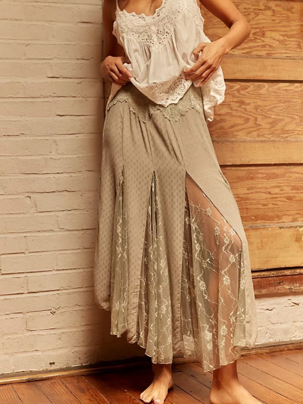 Free People Nice To Meet You Maxi Slip Skirt